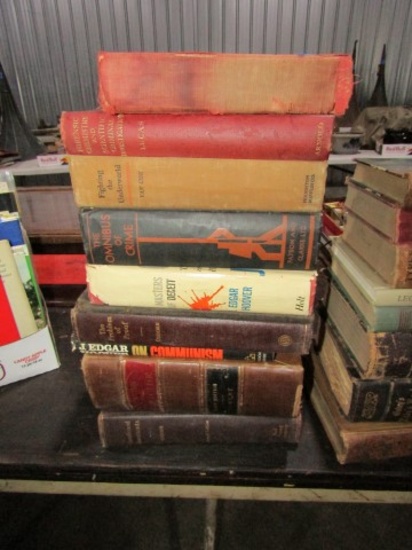 LARGE LOT OLD HARDBACK BOOKS INCLUDING WHARTON ON HOMICIDE OSBOURNE QUESTIO