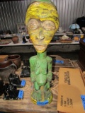 EARLY PAINTED CARVING APPROX 28 INCH TALL X 7 INCH ACROSS BASE