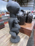 EARLY STATUE CARVING APPROX 19 INCH TALL 6 INCH BASE