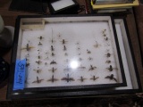 TWO DISPLAYS OF INSECTS WITH THIRD MINIATURE CASE