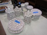 SET OF APPROX 50 PCS OF CHINA INCLUDING COFFEE TEA POTS CUPS PLATES ETC