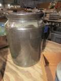 BROWN GLAZED POT 8 INCH TALL 5 INCH OPENING