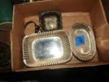 3 STERLING SILVER TRAYS AND STERLING BRACELET INCLUDING WALLACE 6 1/2 STERL