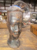 WOODEN AFRICAN CARVING OF YOUNG WOMAN APPROX 8 INCH TALL