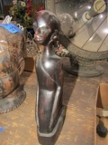 AFRICAN CARVING YOUNG PERSON KNEELING APPROX 9 INCH TALL