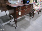 MAHOGANY 2 DRAWER CHEST WITH SHELL CARVING