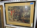 EARLY HORSE PRINT BY RICHARD NEWMAN FRAMED UNDER GLASS 31 X 25