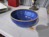 BLUE MIXING BOWL 8 INCH ACROSS