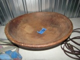 LARGE WOODEN BOWL 18 INCH ACROSS