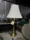 BRASS TABLE LAMP WITH SHADE