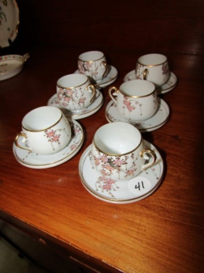 SET OF 6 JAPANESE DEMITASSE CUPS AND SAUCERS