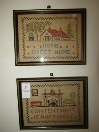 TWO FRAMED NEEDLE WORKS