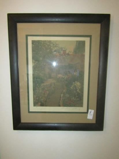 LARKSPUR FRAMED WALLACE NUTTING PHOTOGRAPH 18 X 22