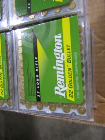 12 BOXES REMINGTON 22 GOLDEN BULLETS 100 RDS PER BOX