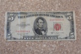 1 5 DOLLAR RED NOTE SERIES 1953 B