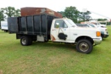 #3401 1989 FORD F450 DUMP GAS 460 MANUAL 5 SP 30084 MILES SHOWING DUAL REAR