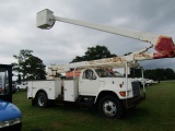 #502 1998 FORD BUCKET TRUCK F SERIES 110147 MILES 6 SP MANUAL TRANS 6 CYL D