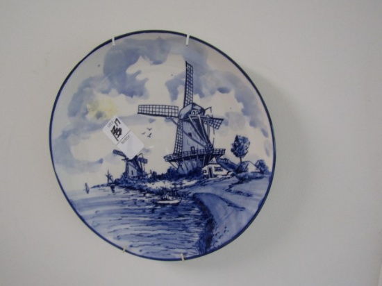 LARGE DELFT PLATE WITH WINDMILL