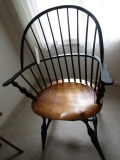 WINDSOR STYLE ARM CHAIR WITH BLACK AND NATURAL FINISH