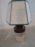 SALT GLAZE WHISKEY JUG CONVERTED TO LAMP BEACH HERITAGE CO BOSTON