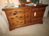 TWO PC PINE BEDROOM SET WITH WALL MIRROR