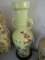 LARGE ORIENTAL VASE HAND PAINTED WITH BIRDS AND FLORAL DESIGN DOUBLE HANDLE