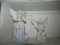 SHELF LOT PAIR OF ANGELS AND MADE IN ENGLAND DOGS