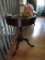 PEDESTAL LIFT TOP DISPLAY TABLE 22 INCH TALL MAHOGANY FINISH