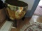 BRASS PLANTER ON TEAK STAND 18 INCH TALL X 14 INCH ACROSS