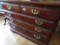 AMERICAN DREW MAHOGANY 4 DRAWER CHEST WITH BRASS PULLS 38 X 31 X 19