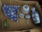 BOX LOT BLUE AND WHITE ORIENTAL STYLE CHINA AND COLLECTIBLES