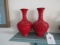 PAIR OF ORIENTAL CARVED VASES APPROX 8 INCH TALL