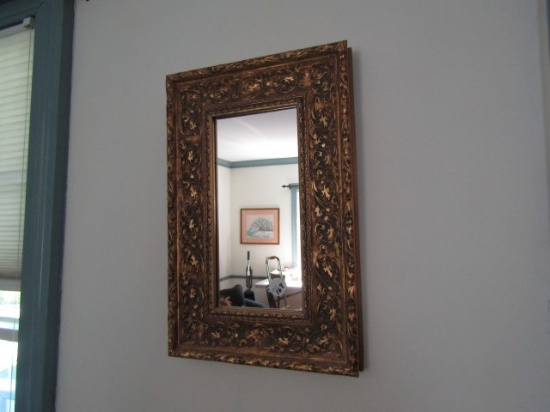 GILT FRAME WALL HUNG MIRROR 17 X 11 INCH
