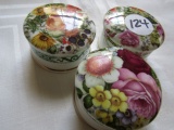 CROWNFORD SMALL ROUND BOXES WITH FLORAL DESIGNS