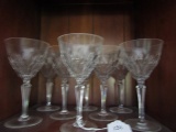 SET OF 10 CRYSTAL WINE GLASSES 7 INCH TALL
