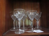 9 CRYSTAL WINE GLASSES 6 1/4 INCH TALL