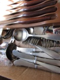 APPROX 60 PCS GEORGE JENSON STAINLESS  STEEL FLATWARE AND SET OF 6 TOWN AND