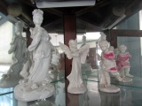 CONTENTS OF TOP OF CABINET TO INCLUDE HAND CARVED JADE ORIENTAL FIGURINES A