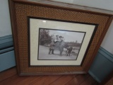 PAIR OF BLACK AND WHITE PHOTOS EARLY APPROX 20 X 20 FRAMED UNDER GLASS