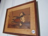 2 CARVED SCENES WOOD DUCK