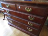 AMERICAN DREW MAHOGANY 4 DRAWER CHEST WITH BRASS PULLS 38 X 31 X 19