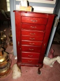 FREE STANDING JEWELRY CHEST WITH 8 DRAWERS AND 3 DOORS
