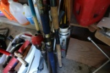 LOT OF FISHING RODS INCLUDING SURF RODS CONVENTIONAL REELS AND BOAT RODS