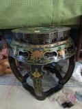 HAND PAINTED ORIENTAL WOODEN GARDEN SEAT