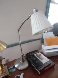 GUN METAL GRAY DESK LAMP APPROX 24 INCH TALL