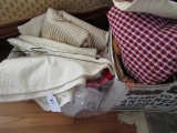 2 BOXES OF LINENS AND TABLE CLOTHS