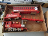 BOX WITH 4 PC BUDWEISER TRAIN HAWTHORNE VILLAGE