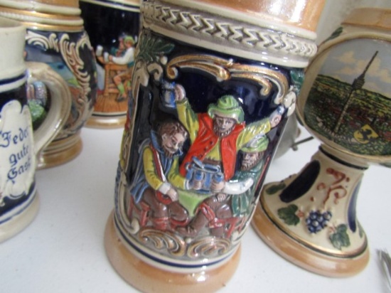APPROX 12 BEER STEINS MISC SIZES MADE IN GERMANY