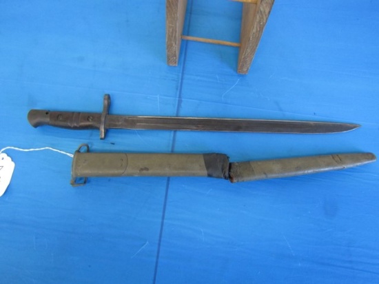 REMINGTON 1917 BAYONET WITH US STAMPED WITH BROKEN SHEATH APPROX 21 INCH LO