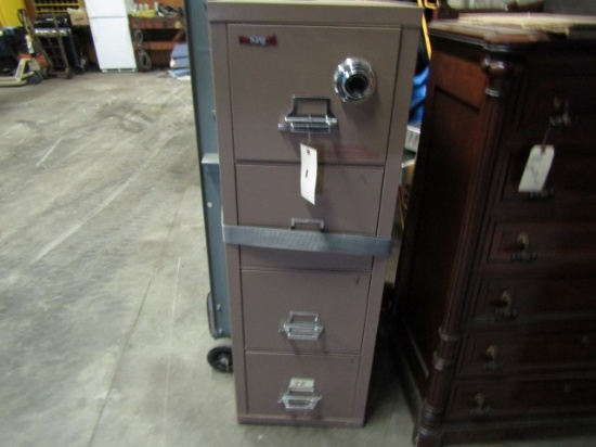 FIREKING 4 DRAWER FIRE PROOF FILE CABINET COMBINATION LOCK WEIGHS 500 LBS